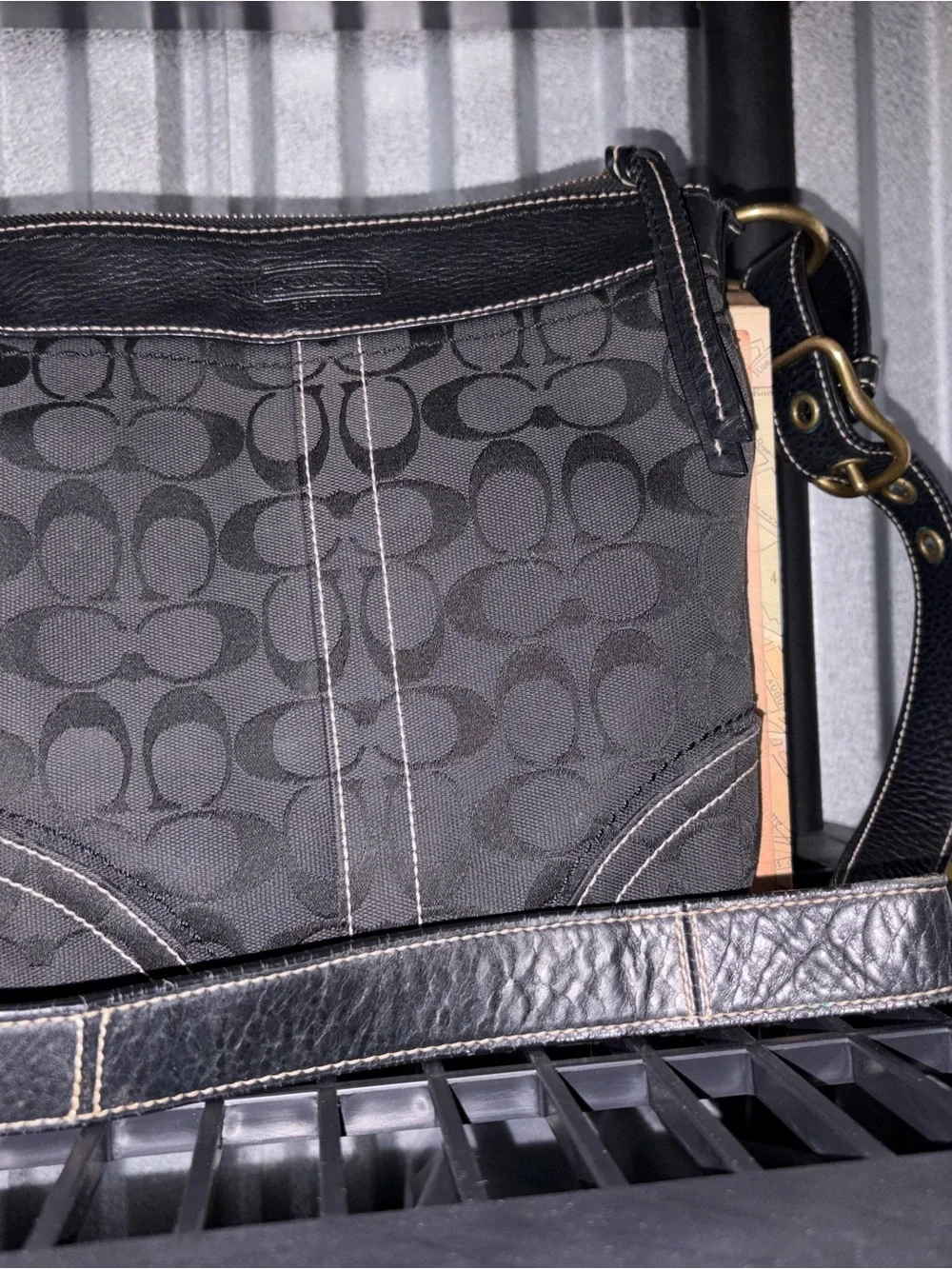 Coach Black Signature Canvas Crossbody Bag